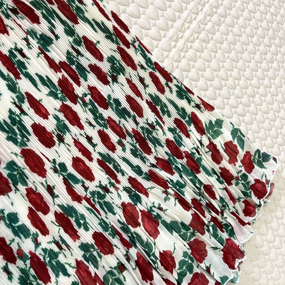 NWT GANNI Floral Print Pleated Georgette Mini Dress Size 36 Jenney - Picture 7 of 12